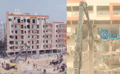 HYDRA Demolish Constructions At Sangareddy Ameenpur