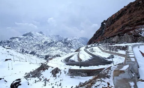 Nathu-La mountain pass in the Himalayas in East Sikkim district.