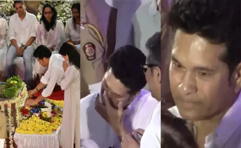 Sachin Tendulkar In Tears After Paying Last Respects To Asha Bhosle