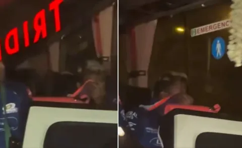 Hardik Pandya Hides His Face In Shame Almost Cries In Team Bus1