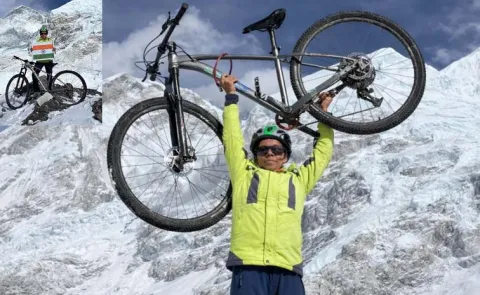 Divya Singh is the first Indian woman to cycle to Mount Everest Base Camp