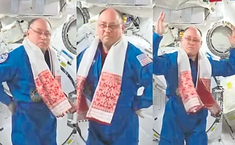 NASA Astronaut Mike Fincke Performs Bihu Dance in Space