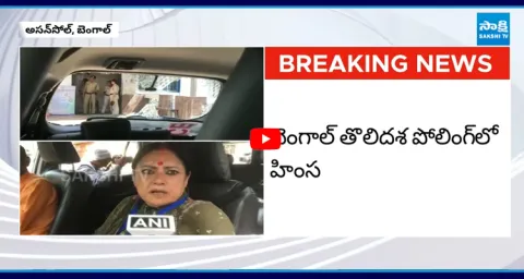 Attack on BJP Candidate Agnimitra Paul Car in West Bengal 1