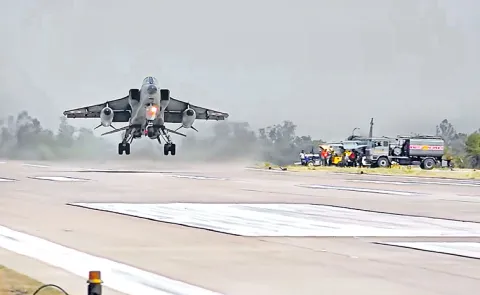 Indian Air Force Conducts Airshow On Sultanpur Expressway
