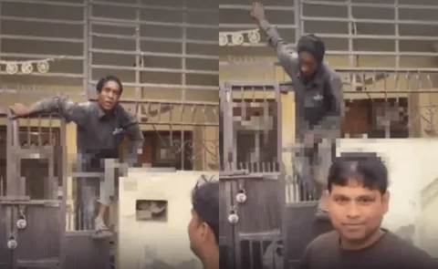 Burglar Gets Stuck in Gate Mid Escape