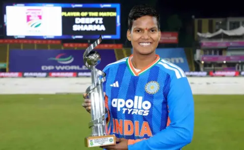Deepti Sharma Maiden T20I five Wicket Hual India Beat South Africa1