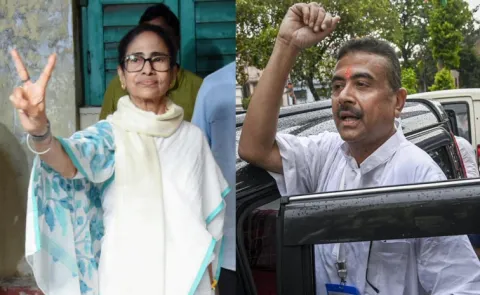 amata Banerjee, Suvendu Adhikari land in same booth area in Bhabanipur