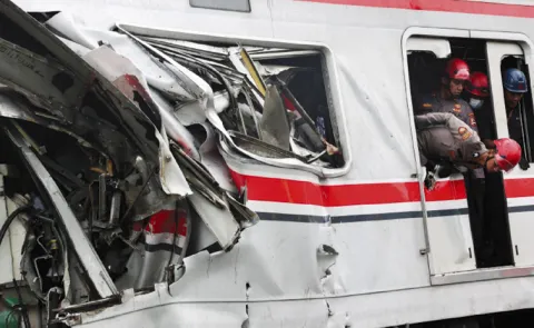 Train accident in Indonesia