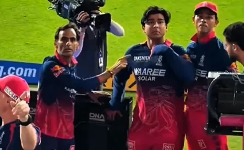 Vaibhav Sooryavanshi forgot to wear his shoes Vs Punjab Match3