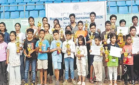 Sricharan Tej and Chidvilasini win Telangana State Ranking Chess Tournament