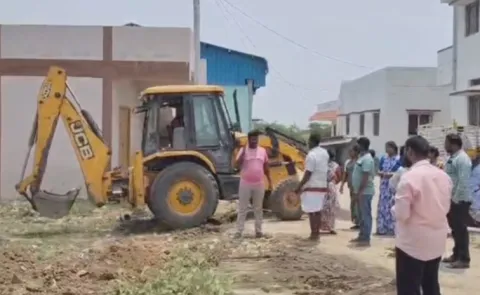 TDP Leaders Attempt to Encroach Ashram Land in S Rayavaram Anakapalle