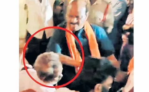 Assembly Speaker slaps Dalit elderly man who was beating drums