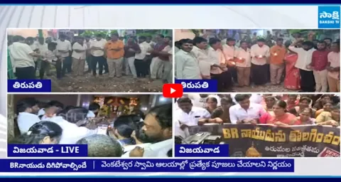 YSRCP Leaders Protest Against TTD Chairman BR Naidu and Demanding his Resignation 1