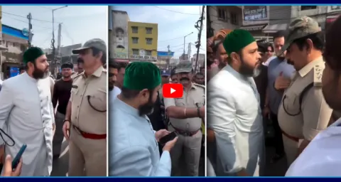 MIM MLC Mirza Rahmat Baig Quadri Threatens Police In Old City 1