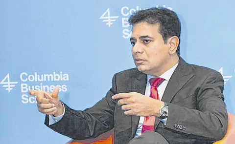 KTR showcases Telangana growth model at Columbia Business School
