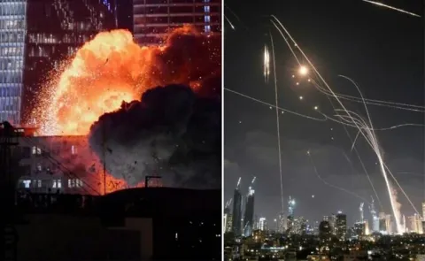 Iran carried out major missile attacks in central Israel and Tel Aviv