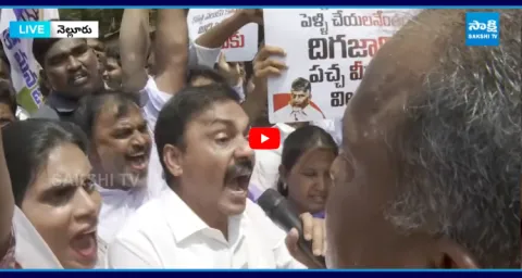 Kakani Govardhan And Poojitha Protest Against ABN Radhakrishna 2