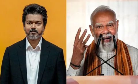 PM Narendra Modi congratulates to TVK Vijay on Tamil Nadu New CM