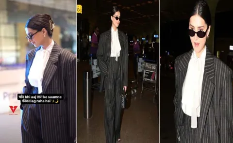 Tara Sutaria spotted Rs 65,000 striped suit paired with a Rs 4 lakh Dior bag