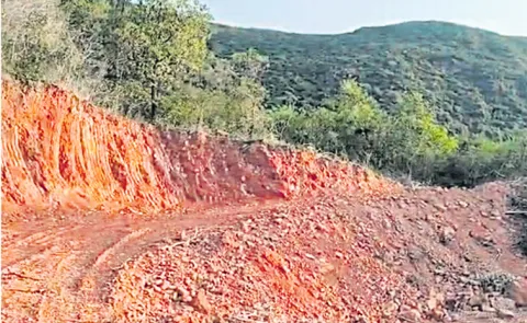 Uncontrolled excavations on Simhachalam Hill in the name of data center