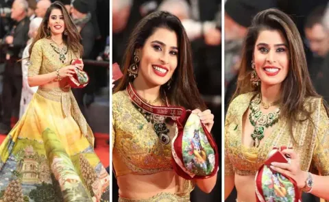 Aarti Khetarpal Makes a Devotional Statement on the Cannes Red Carpet
