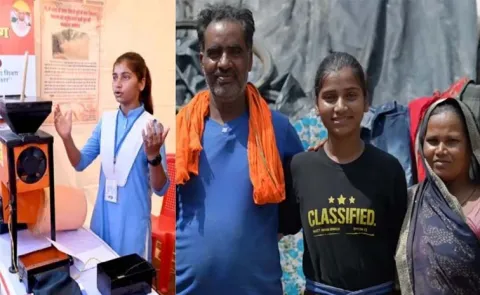 UP Pooja developed a low cost dust-free thresher d