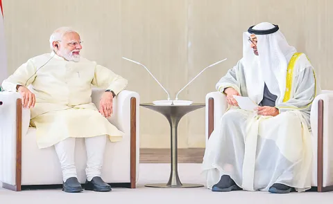 PM Narendra Modi meet UAE President HH Sheikh Mohamed bin 