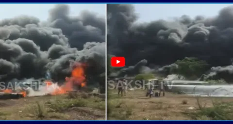 Massive Fire Breaks Out In Guntur Inner Ring Road 1