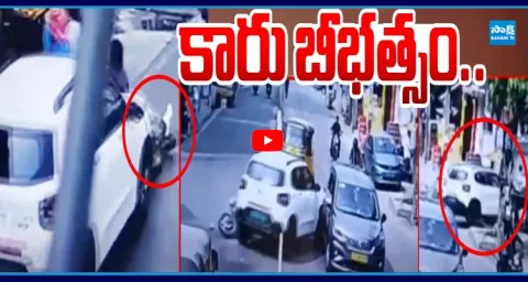 Car Crashes Bikes, Ploughs Into Tiffin Center at Kukatpally 1