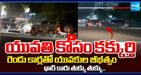 Two Guys Rampage With Two Thar Cars In Vijayawada 1