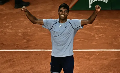 Indian-Origin-Nishesh Basavareddy Beats-Taylor Fritz-French Open