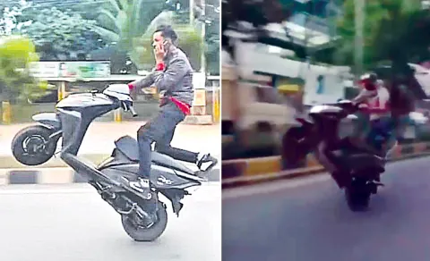 Police Take Youth into Custody for Performing Dangerous Stunts on Bike