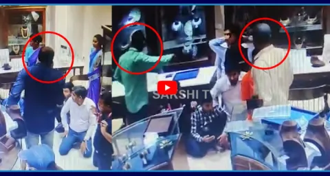 Live Video Of Robbery In Jewellery Shop At Karimnagar  1