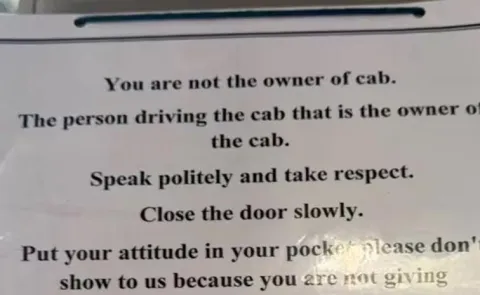 Cab Driver Listing Rules For Passengers Sparks Debate