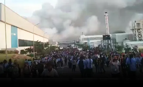 Massive Fire Accident at Hyundai Car Company in Tamil Nadu