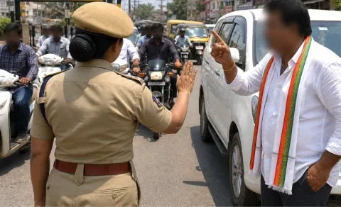 ex mla follower misbehaves with woman constable