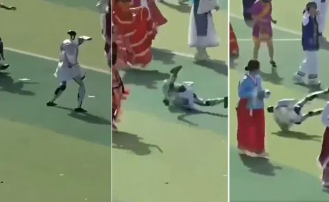 Robot Loses Control During Sports Day Event In China1