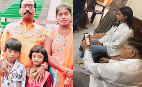 Allu Arjun Family Visited Sritej Family at Hyderabad