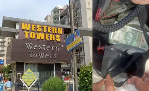 ED raid at Western Towers in Kharar, Rs. 500 notes fly in air