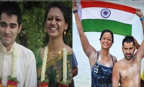 IT Couple Creates History By Swimming Across Palk Strait