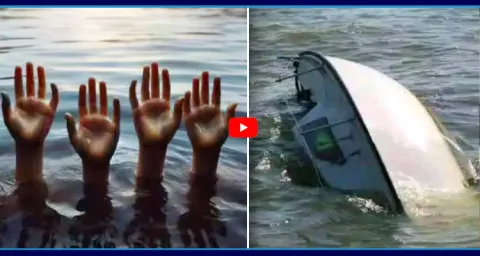Boat Capsizes In Krishna River 1