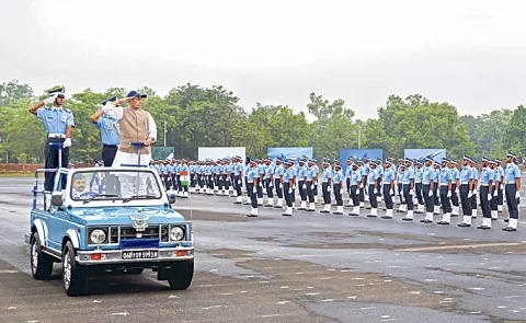 Rajnath Singh reviews Combined Graduation Parade at Air Force Academy