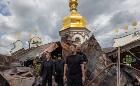 Russian attacks in Ukraine kill 11, damage historic Kyiv cathedral