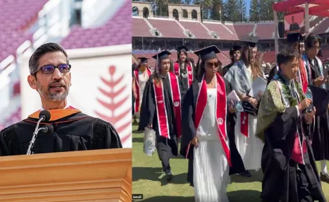 Stanford students walk out during Sundar Pichai graduation speech