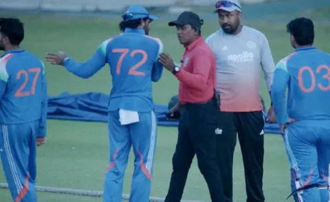 Tilak Argues With Umpires Vaibhav Pushes Him Super Over Drama Vs SL