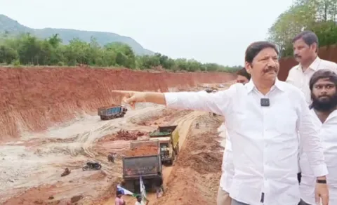 Ex Minister Jogi Ramesh Obstructed Tdp Leaders Illegal Gravel Mining