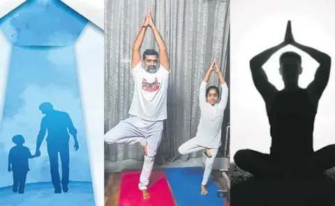 A Story Marking Both Father's Day And Yoga Day