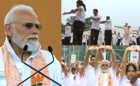 Modi participated in International Yoga Day celebrations in Kolkata