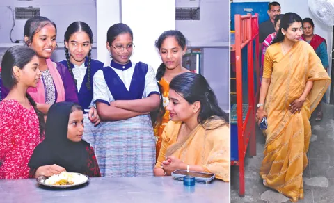 Collector Garima Agarwal Sudden Inspection at Girls School 