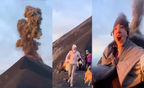 Tourists Run For Safety As Volcano Erupts During Hike In Guatemala